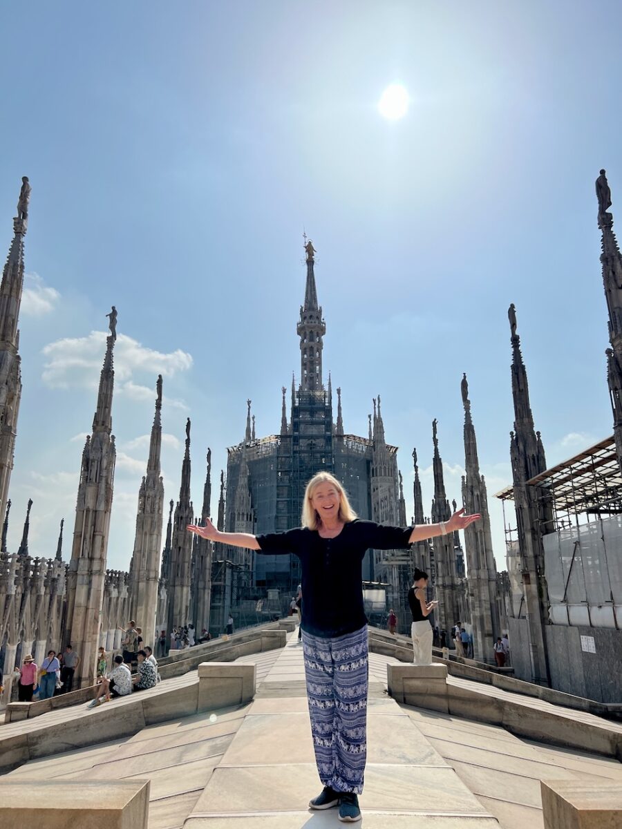 Top sights in Milan, roof of Duomo