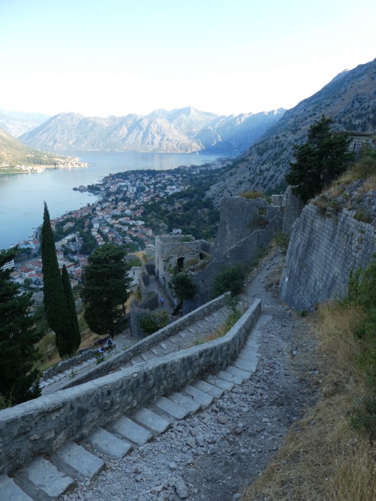 Kotor Montenegro, the long climb to the top of St. John Hill