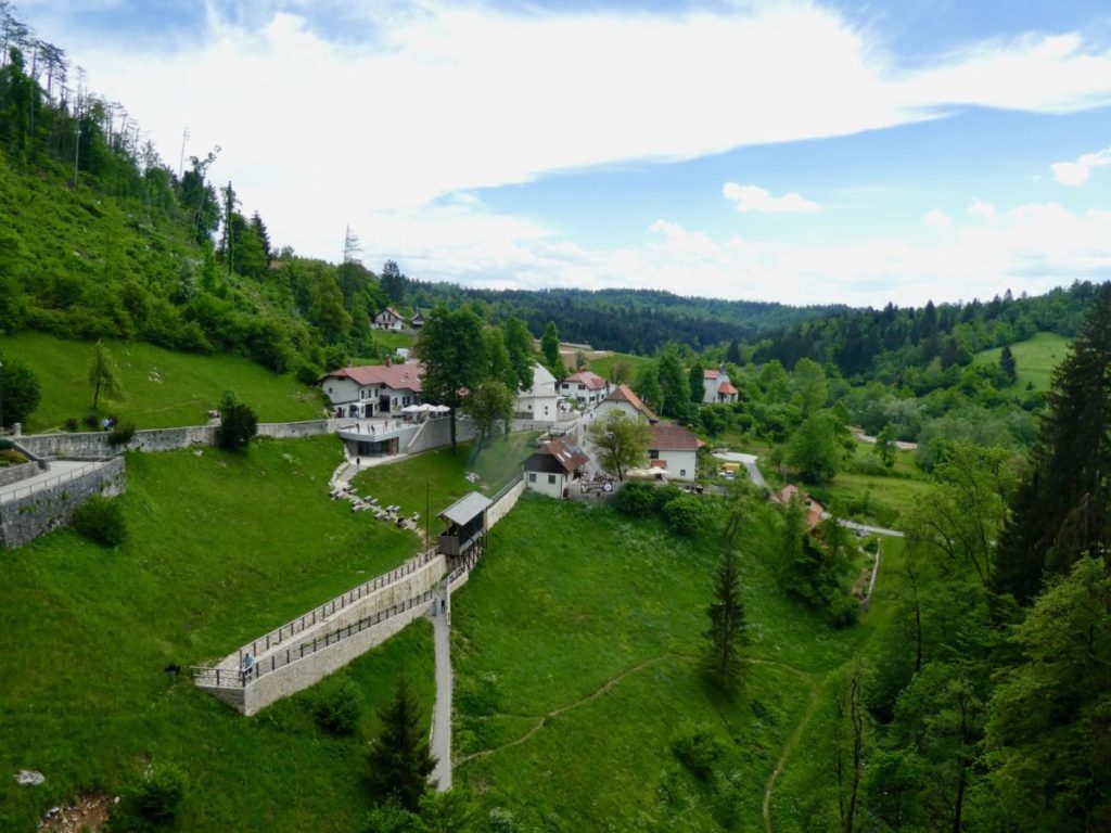 View from Predjama Castle in Slovenia