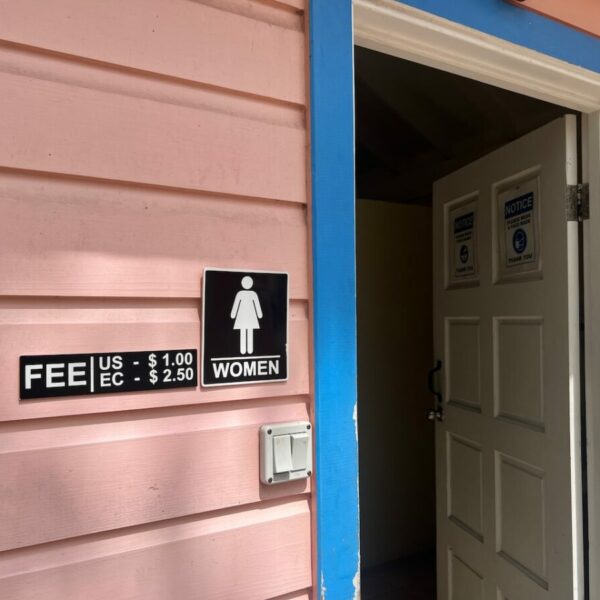 Ladies restroom fee in St. Lucia