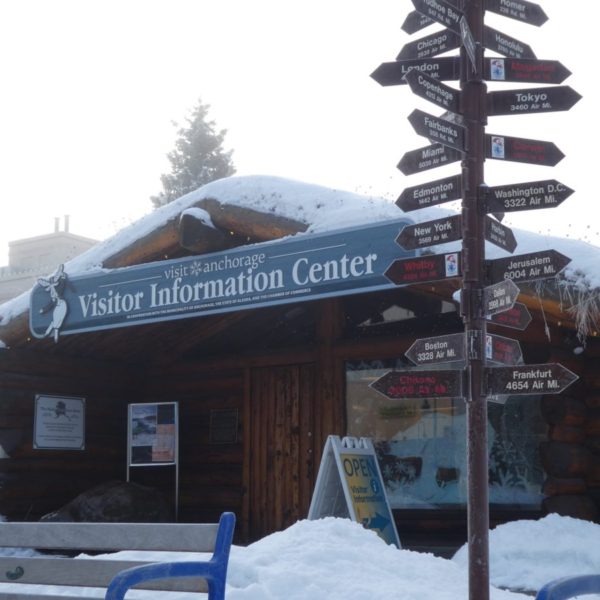 The Log Cabin Visitors Center in Anchorage Alaska